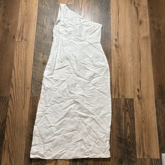 Madewell One-Shoulder Midi Dress Women's Size 6 in Lighthouse White NWT! - Picture 4 of 7